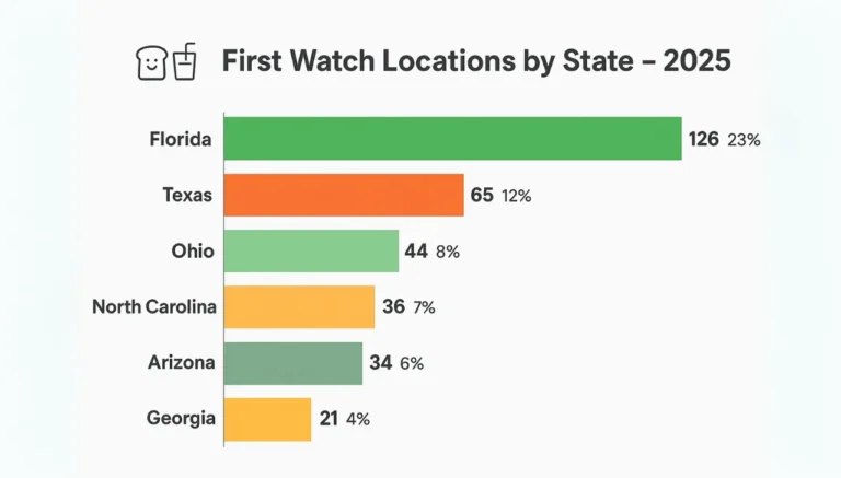 Visual representation of First Watch locations in different states as of 2025.