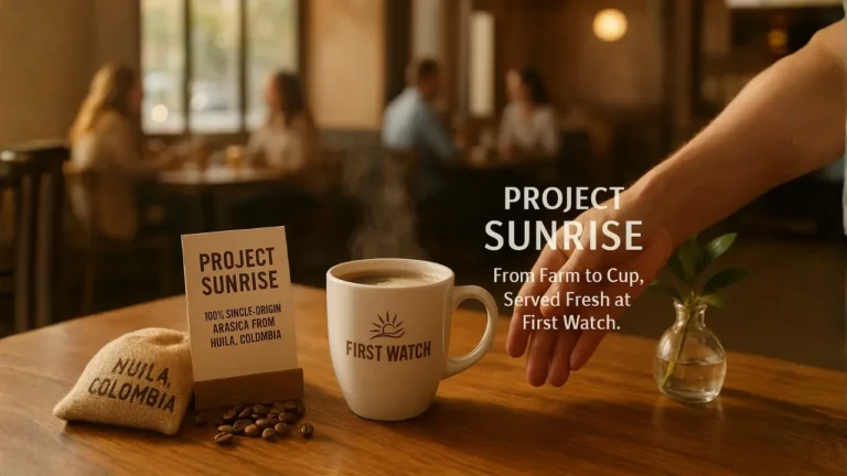 Interior of Project Sunrise coffee shop, showcasing comfortable seating and a welcoming atmosphere for coffee lovers from the first watch coffee menu.