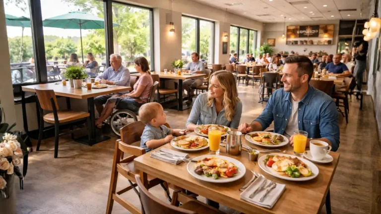 A family enjoying breakfast together at First Watch restaurant in Broken Arrow.