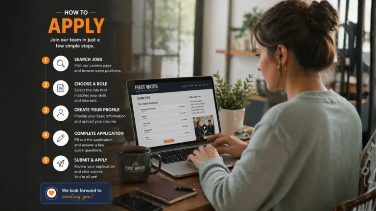 Image illustrating steps on how to apply for a job, with a note to first watch the Career video for guidance.